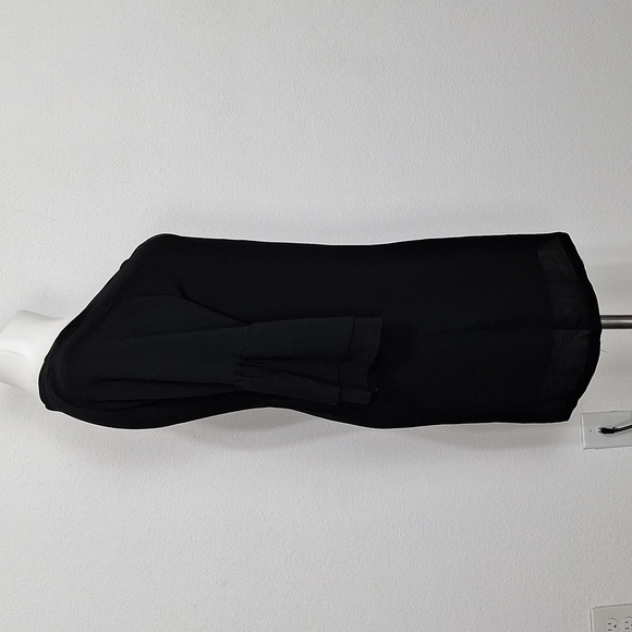 Belongsci Black Whimsigoth Fairy Ruffle Bell Sleeves V-Neck Dress XL - Picture 5 of 15